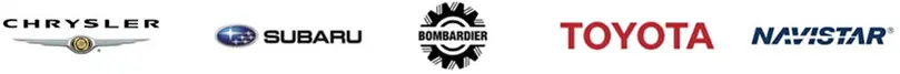 Chrysler, Subaru, Bombardier, Toyota, Navistar