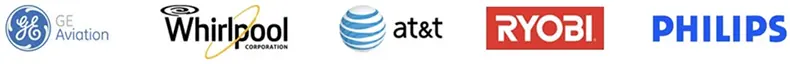 GE Aviation, Whirlpool Corporation, AT&T, RYOBI, Philips