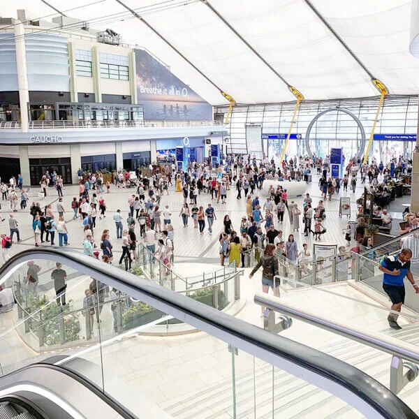 Busy mall interior